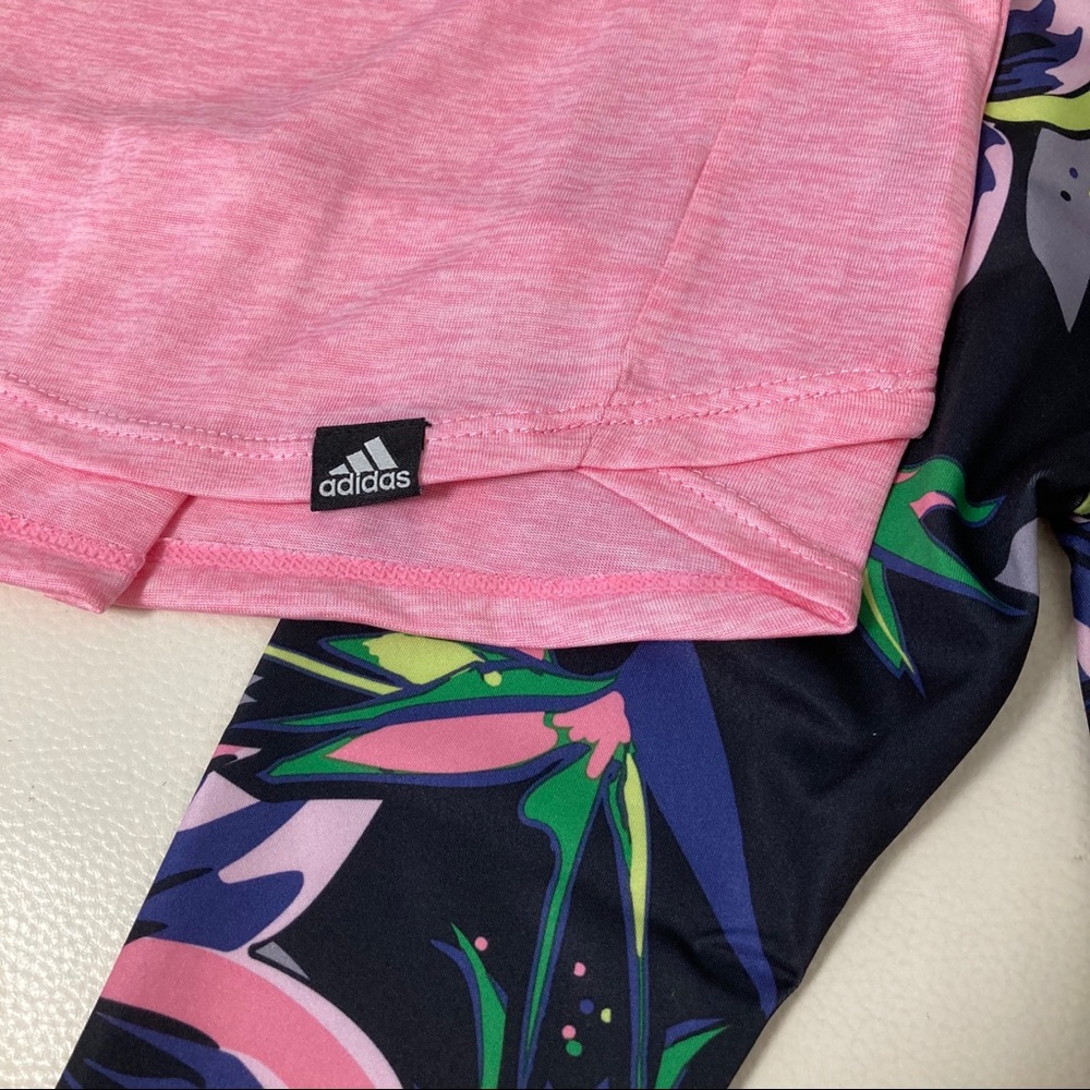 Adidas cute floral pink leggings set 6205 - Picture 8 of 8